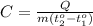 C= \frac{Q}{m(t_2^o-t_1^o)}