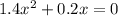 1.4 x^{2} +0.2x=0