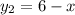 y_2 = 6 - x