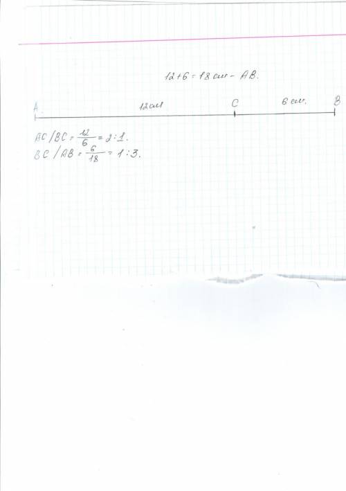 1. отрезок ав разделён точкой с на две части так. что ас=1.2 дм. вс=6см что показывают отношения ас/