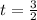 t = \frac{3}{2}