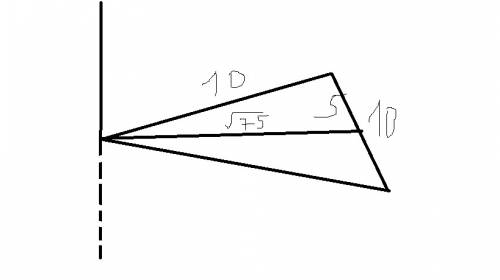 Дан равносторонний треугольник pnm со стороной 10см. из вершины м проведена прямая n ⊥ пл-ты треугол