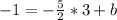 -1=-\frac{5}{2}*3+b