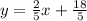 y=\frac{2}{5}x+\frac{18}{5}