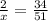 \frac{2}{x} = \frac{34}{51}