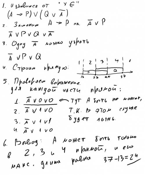 На числовой прямой даны два отрезка: p = [13, 25] и q = [23, 37]. каким должен быть отрезок a, чтобы