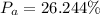 P_a = 26.244 \%