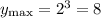 y_{\max}=2^3=8