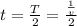 t = \frac{T}{2} = \frac{ \frac{1}{v} }{2}