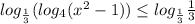 log_{ \frac{1}{3}}(log_{4}( x^{2} -1)) \leq log_{ \frac{1}{3}}\frac{1}{3}