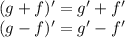 (g+f)'=g'+f'\\(g-f)'=g'-f'