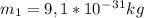 m_1=9,1*10^-^3^1kg