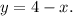 y=4-x.\\