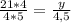 \frac{21*4}{4*5} = \frac{y}{4,5}