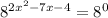 8^{ 2x^{2} -7x-4} = 8^{0}