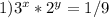 1)3^x*2^y=1/9