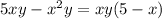 5xy-x^2y=xy(5-x)