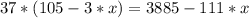 37*(105-3*x) = 3885-111*x