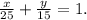 \frac{x}{25} + \frac{y}{15} = 1 .