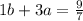 1b+3a= \frac{9}{7}