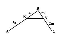 Втреугольнике abc на стороне ав взяли точку к, а на стороне вс взяли точку n так, чтобы ак: кв=сn: n