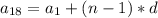 a_{18} =a_{1} +(n-1)*d