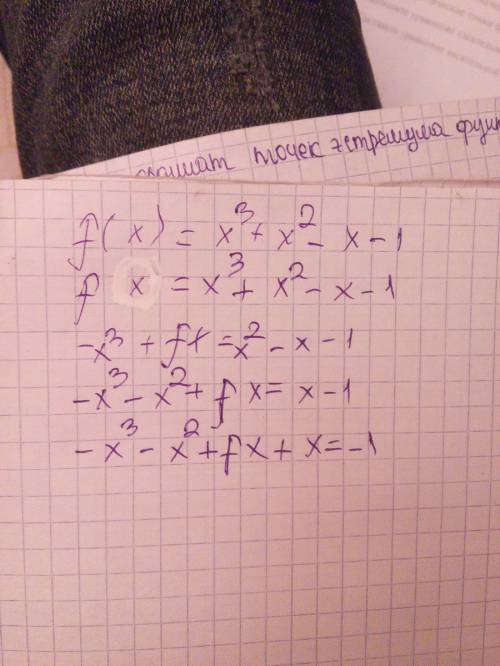 F(x)=x³+x²-x-1 исследование функции с производной