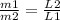 \frac{m1}{m2} = \frac{L2}{L1}