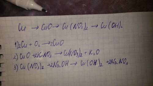 Cu-> cuo-> cu(no3)2-cu(oh)2 и вообще что с этим делать