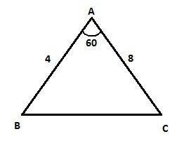 Дано: треугольник авс,угол а=60 градусов,ав=4см,ас=8см. найти: s треугольника
