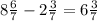 8 \frac{6}{7} -2 \frac{3}{7} =6 \frac{3}{7}