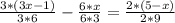 \frac{3*(3x-1)}{3*6} - \frac{6*x}{6*3} = \frac{2*(5-x)}{2*9}