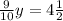 \frac{9}{10} y=4 \frac{1}{2} &#10;