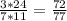 \frac{3*24}{7*11}= \frac{72}{77}