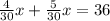 \frac{4}{30}x+ \frac{5}{30} x=36