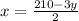 x= \frac{210-3y}{2}