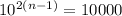 10^{2( n-1)}= 10000