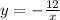 y= -\frac{12}{x}