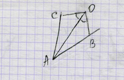 Луч ao- биссектриса угла a. на сторонах угла а отмечены точки в и с так, что угол aob = углу aoc . д