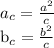 a_{c}= \frac{a^2}{c} &#10;&#10;b_{c}= \frac{b^2}{c}