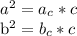 a^2=a_{c}*c&#10;&#10;b^2=b_{c}*c