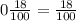 0\frac{18}{100} = \frac{18}{100}