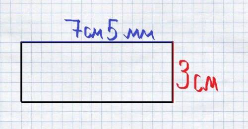 Начертите на клетчатой бумаге прямоугольник со сторонами 7 см 5 мм и 3 см