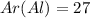 Ar(Al)=27