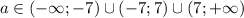 a\in(-\infty;-7)\cup(-7;7)\cup(7;+\infty)