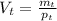 V_t= \frac{m_t}{p_t}