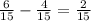 \frac{6}{15} - \frac{4}{15}= \frac{2}{15}