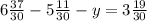 6 \frac{37}{30} - 5\frac{11}{30} -y= 3\frac{19}{30}