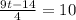 \frac{9t-14}{4}=10&#10;&#10;