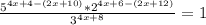 \frac{5^{4x+4-(2x+10)}*2^{4x+6-(2x+12)} }{3^{4x+8}} =1